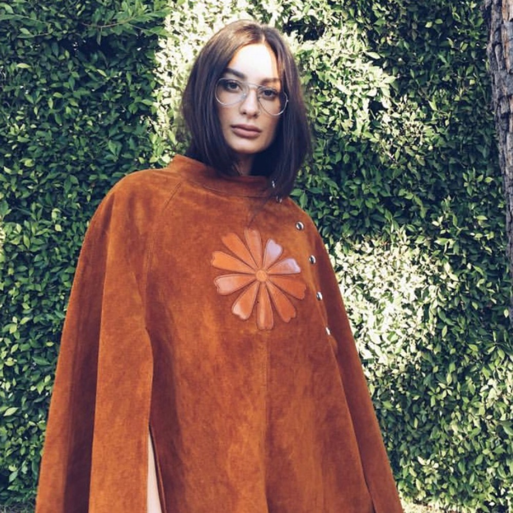 Vintage suede poncho